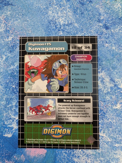 Digimon Kuwagamon #15 Card - 2000 - Upper Deck/Bandai