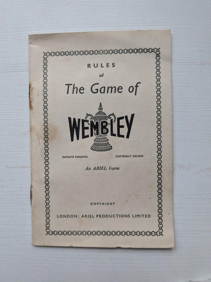 Vintage Game of Wembley Box/Instructions/Pieces - No Board, Ariel Productions