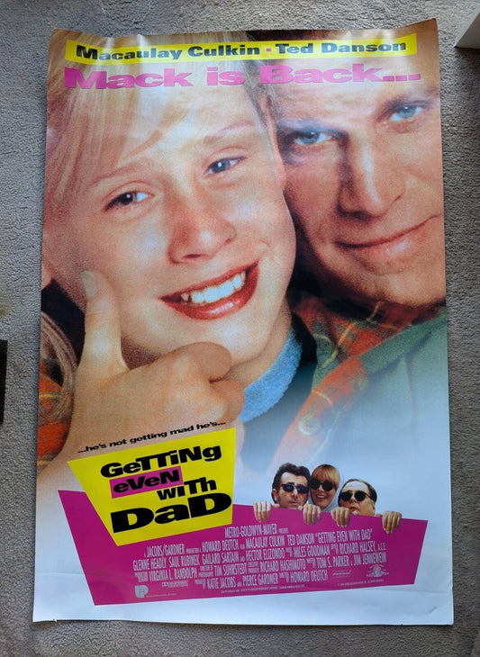 Vintage Getting Even With Dad 1994 Movie Promotional Poster - Macaulay Culkin