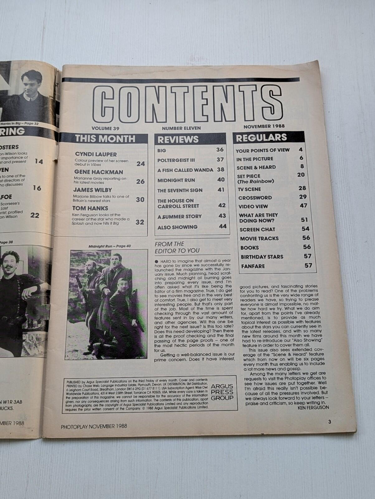 Photoplay Vol. 39 No. 11 November 1988 - A Fish Called Wanda/Big/ET + More