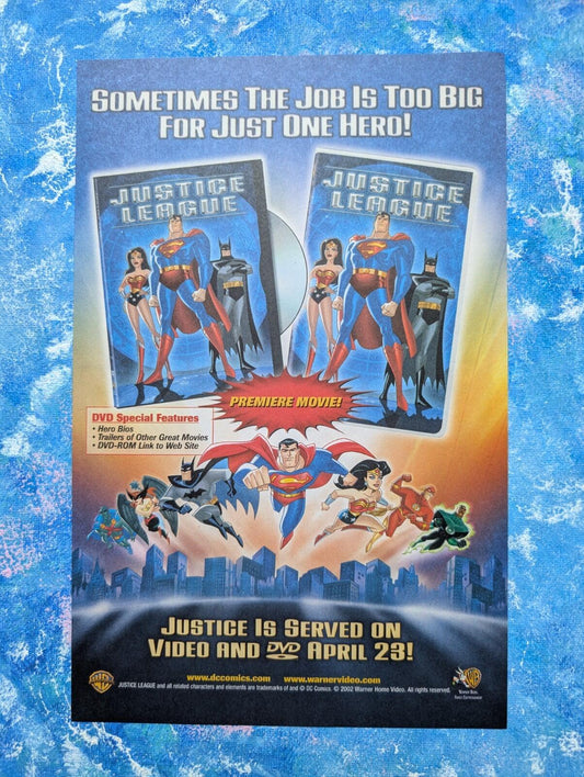 Justice League Animated Movie 2002 Warner Bros DVD Advert - See Details