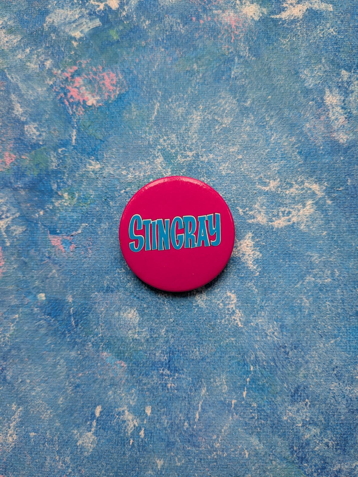 Vintage Stingray Pink/Blue Logo Badge - 1960s TV Show