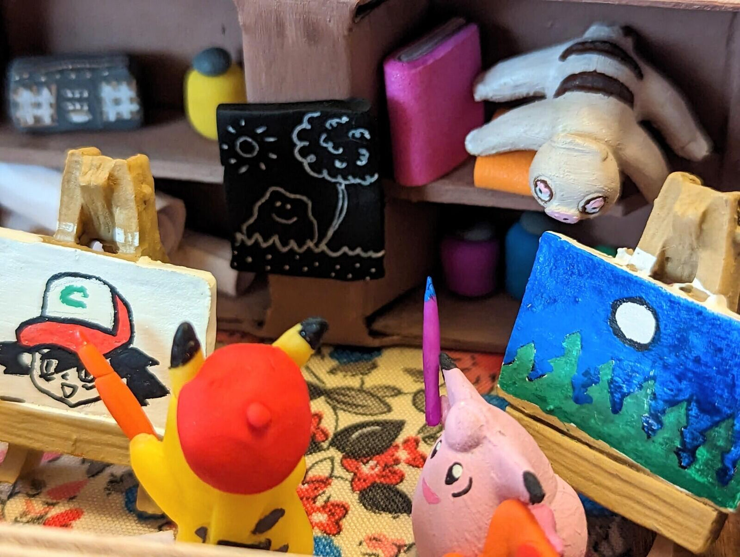 Pokémon Hand-Crafted Pikachu Diorama Box, Pikachu's Art Class