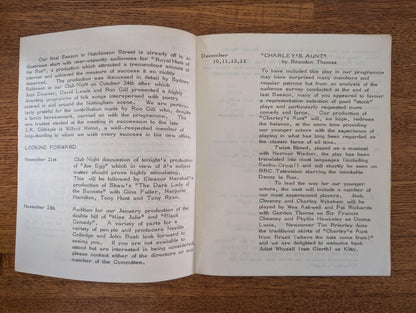Nottingham Theatre Club - A Day In The Death of Joe Egg - 1969 Programme
