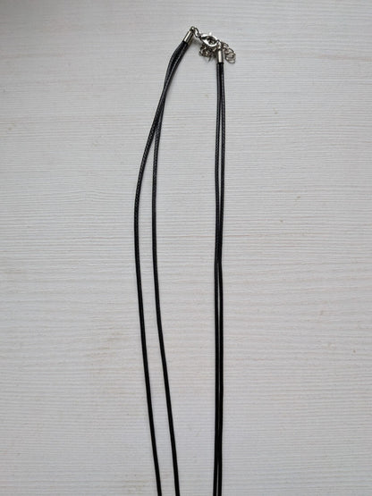 Silver Tree of Life Pendant Necklace on Waxed Black Cord