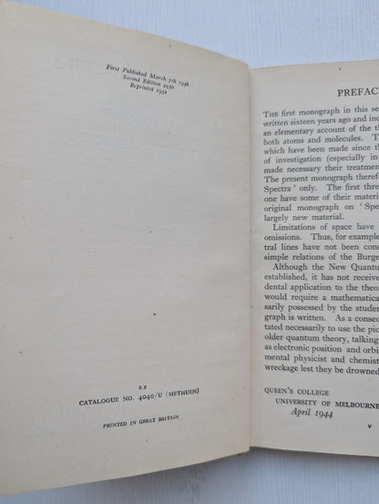 Atomic Spectra by R.C. Johnson - 1952 - Methuen & Co. Ltd