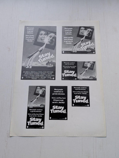 Stay Tuned - 1992 Movie Press Kit Cast List and Advertisement Sheet