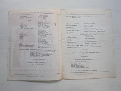 Shakespeare's Julius Caesar Programme - Nottingham Theatre Club 1972