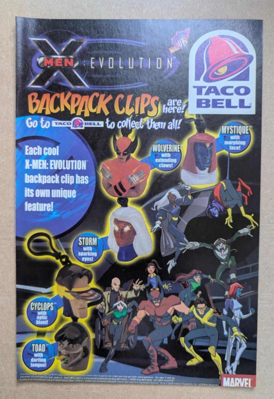 X-Men Evolution Taco Bell Toys 2000 Advertisement - See Details