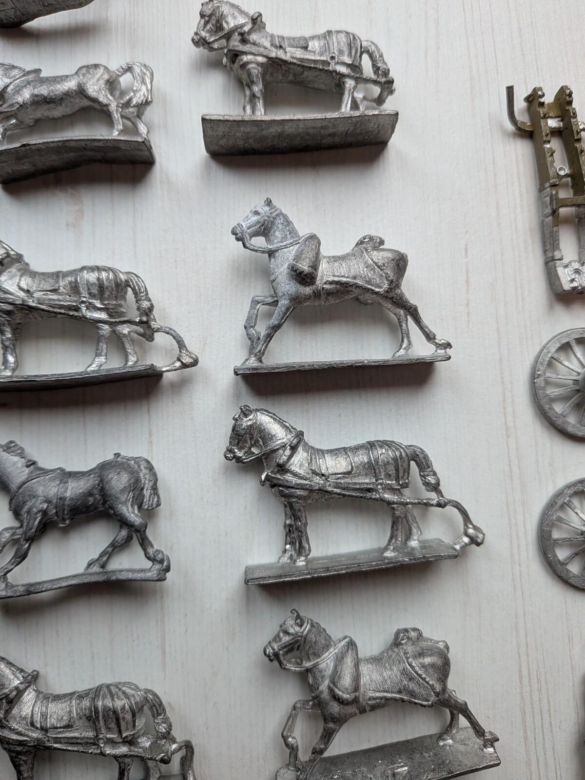 Vintage Metal Hinchliffe Horses/Cavalry Napoleonic Minature Figures 20+ Bundle
