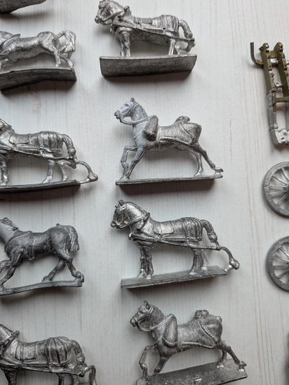 Vintage Metal Hinchliffe Horses/Cavalry Napoleonic Minature Figures 20+ Bundle