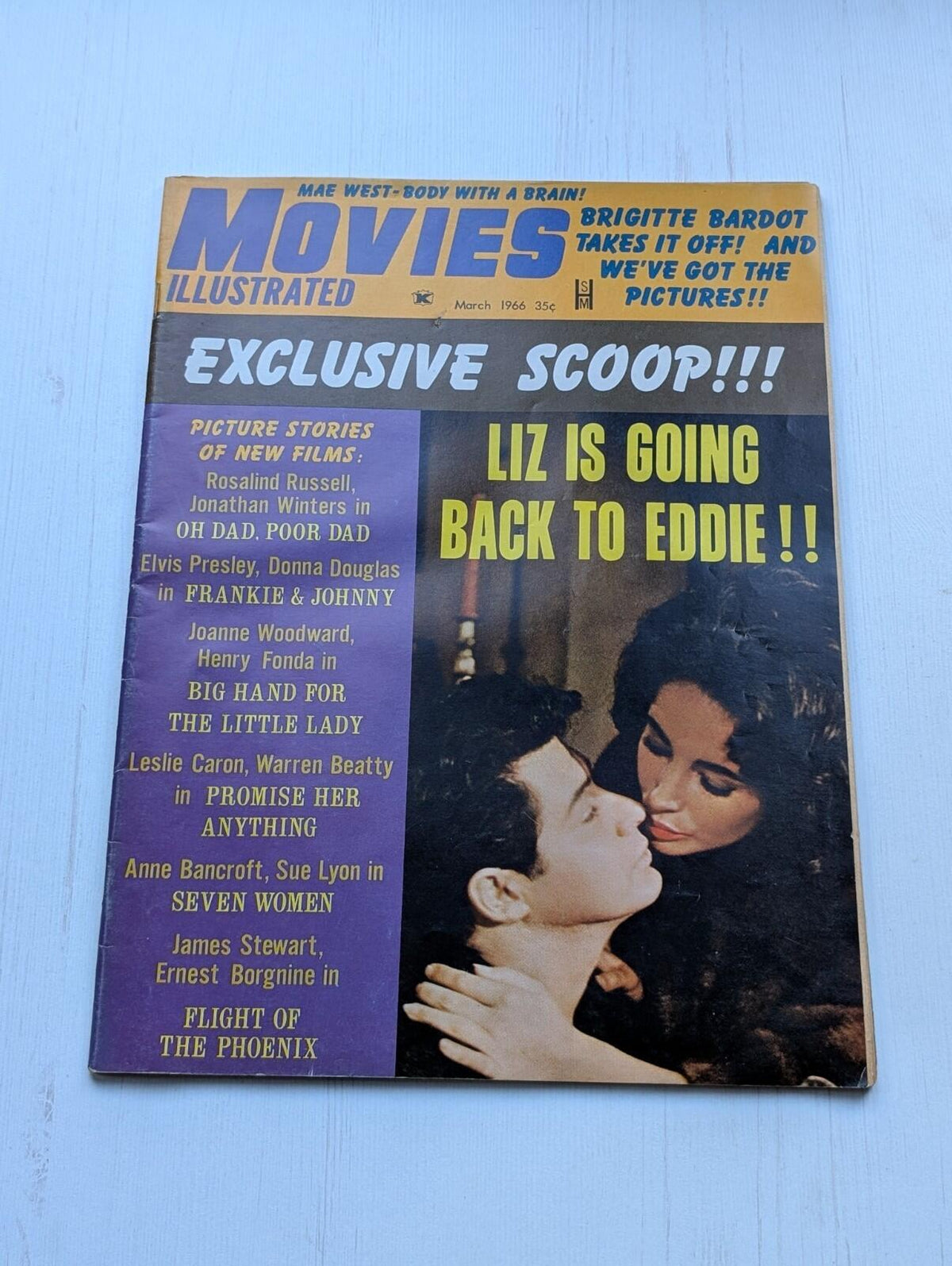 Movies Illustrated Vol. 6 No. 3 March 1966 - Elizabeth Taylor/Eddie Fisher Cover