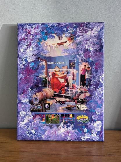 Crash Bandicoot Wrath Of Cortex Advert Canvas Wall Art, Handcrafted