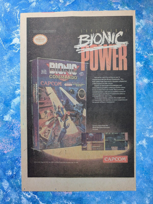 Bionic Commando NES Nintendo/Capcom Game Advertisement - See Details