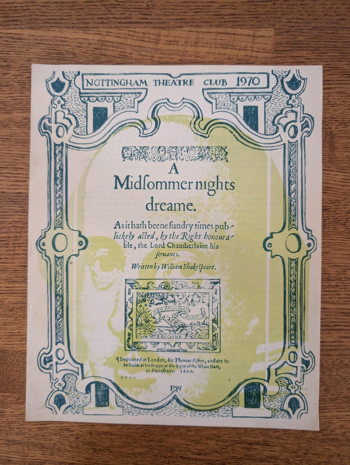 A Midsummer Nights Dream Nottingham Theatre Club - 1970 Programme