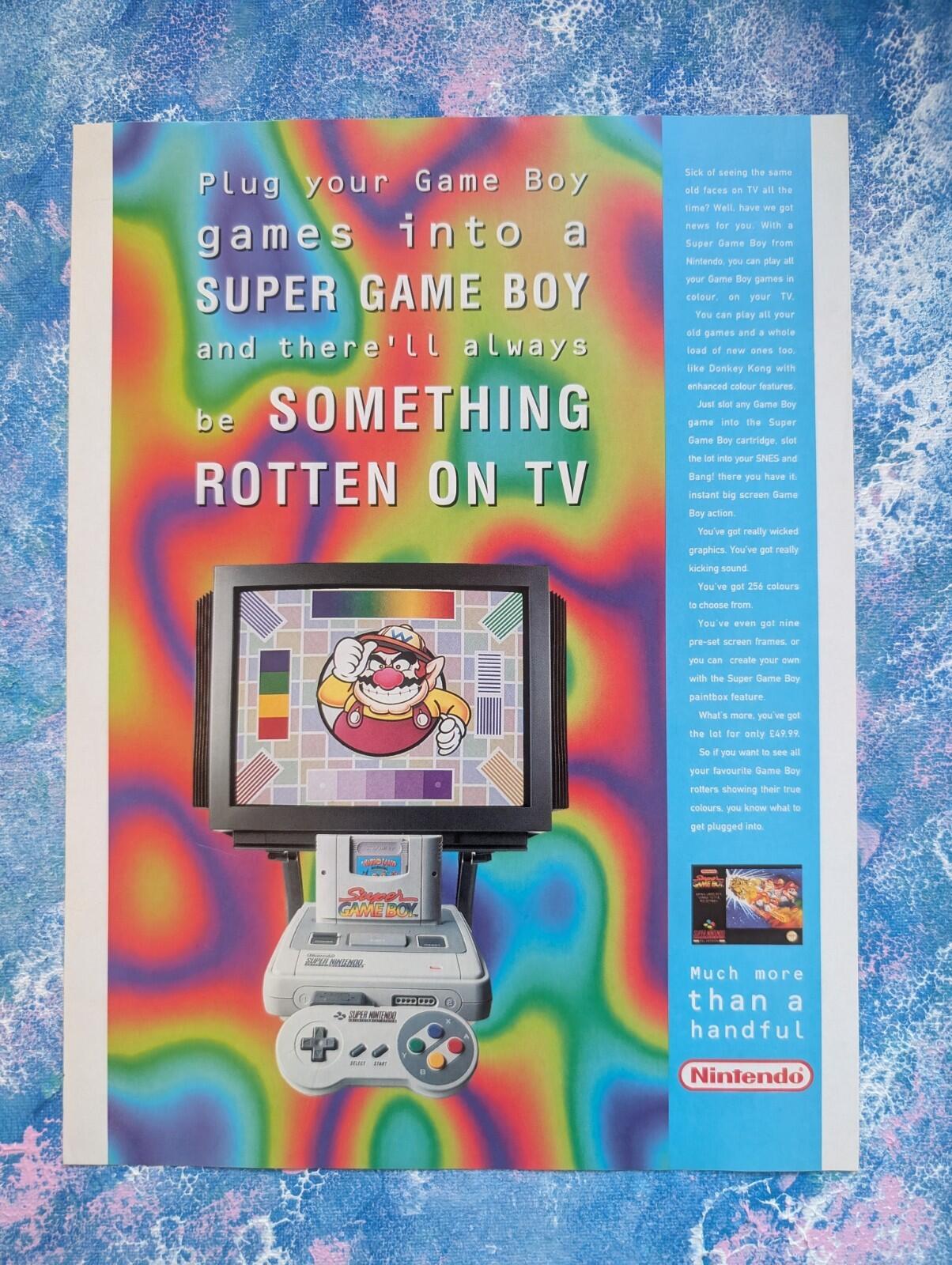 Nintendo SNES/Super Gameboy Wario Land Vintage Advert - See Details