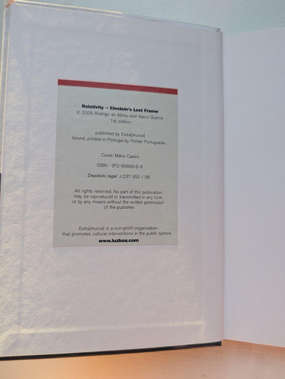 Relativity: Einstein's Lost Frame - Rodrigo de Abreu/Vasco Guerra - Signed, 2005