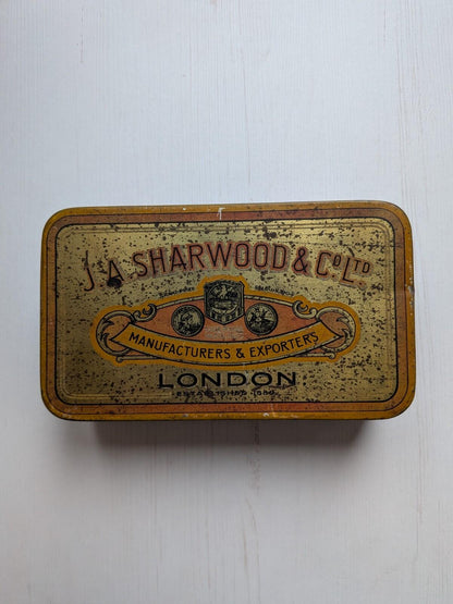 Antique J.A Sharwood & Co Ltd Glace Pineapple Cubes Tin (Empty) - Early 1910's