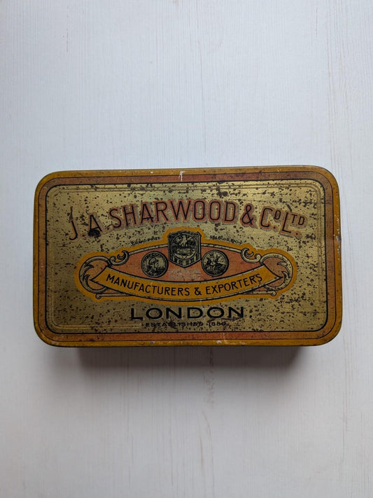 Antique J.A Sharwood & Co Ltd Glace Pineapple Cubes Tin (Empty) - Early 1910's