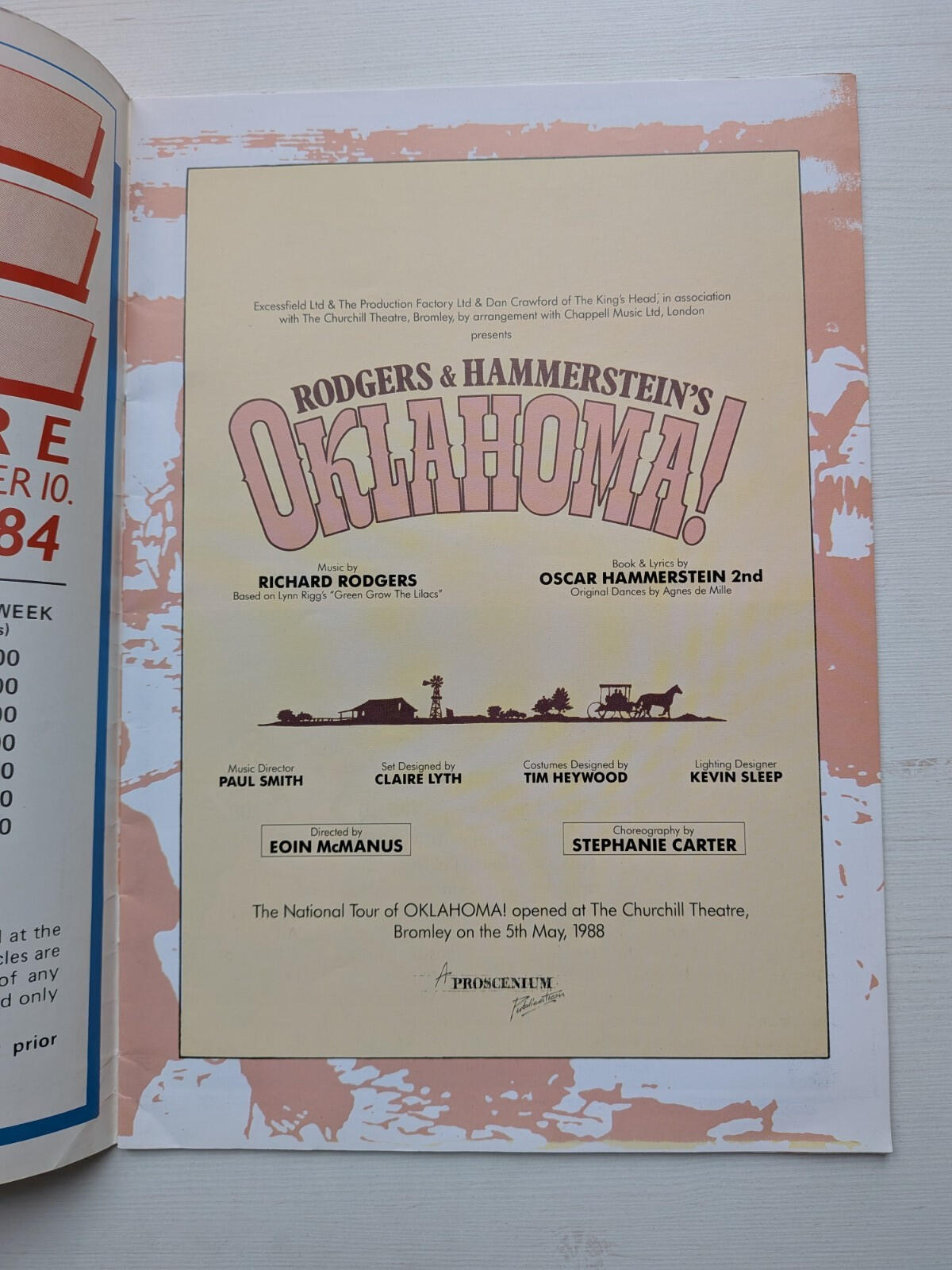 Oklahoma! Musical Tour Souvenir Brochure - Churchill Theatre, Bromley 1988