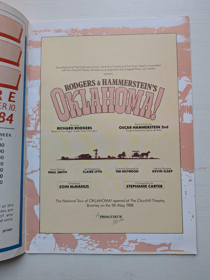 Oklahoma! Musical Tour Souvenir Brochure - Churchill Theatre, Bromley 1988