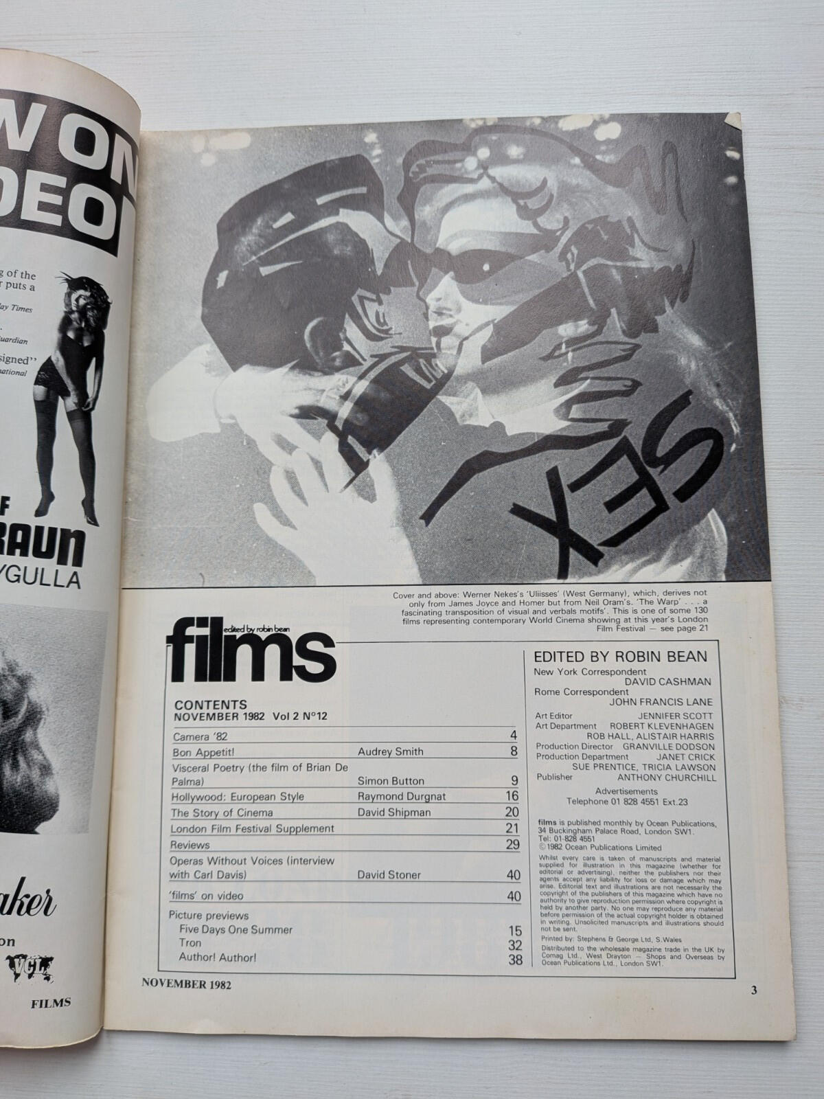 Films on Screen and Video Vol. 2 No. 12 November 1982, 26th London Film Festival