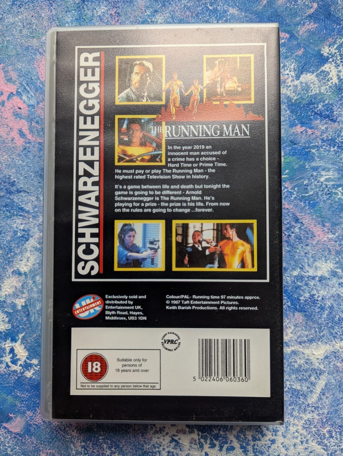 The Running Man - Arnold Schwarzenegger - 1987 - Starvision/Entertainment UK VHS