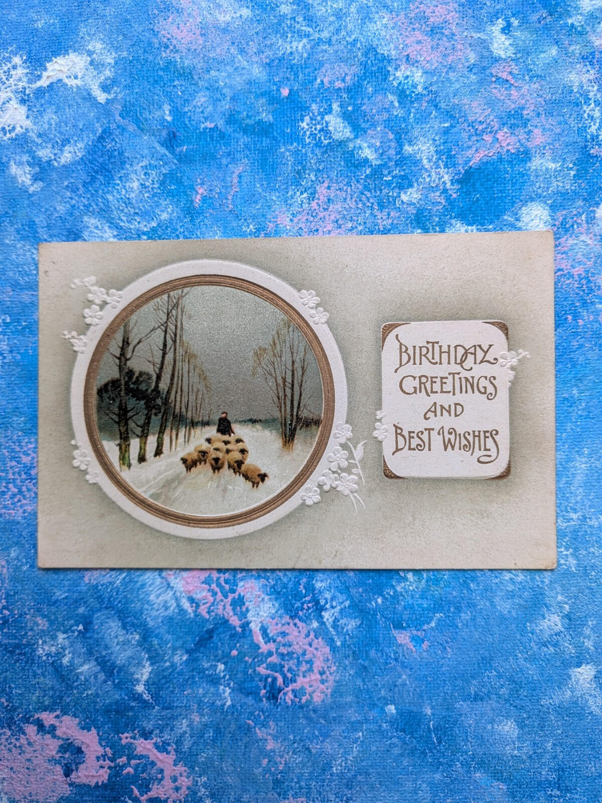 Antique Edwardian Postcard - "Birthday Greetings and Best Wishes" - 1907 Approx