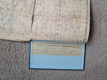 Vintage Fold-Out Lancashire Map on Canvas