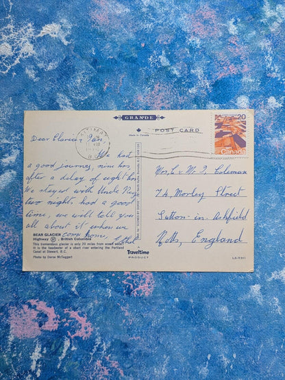 Vintage Canadian Postcard - Bear Glacier, British Columbia LS5311