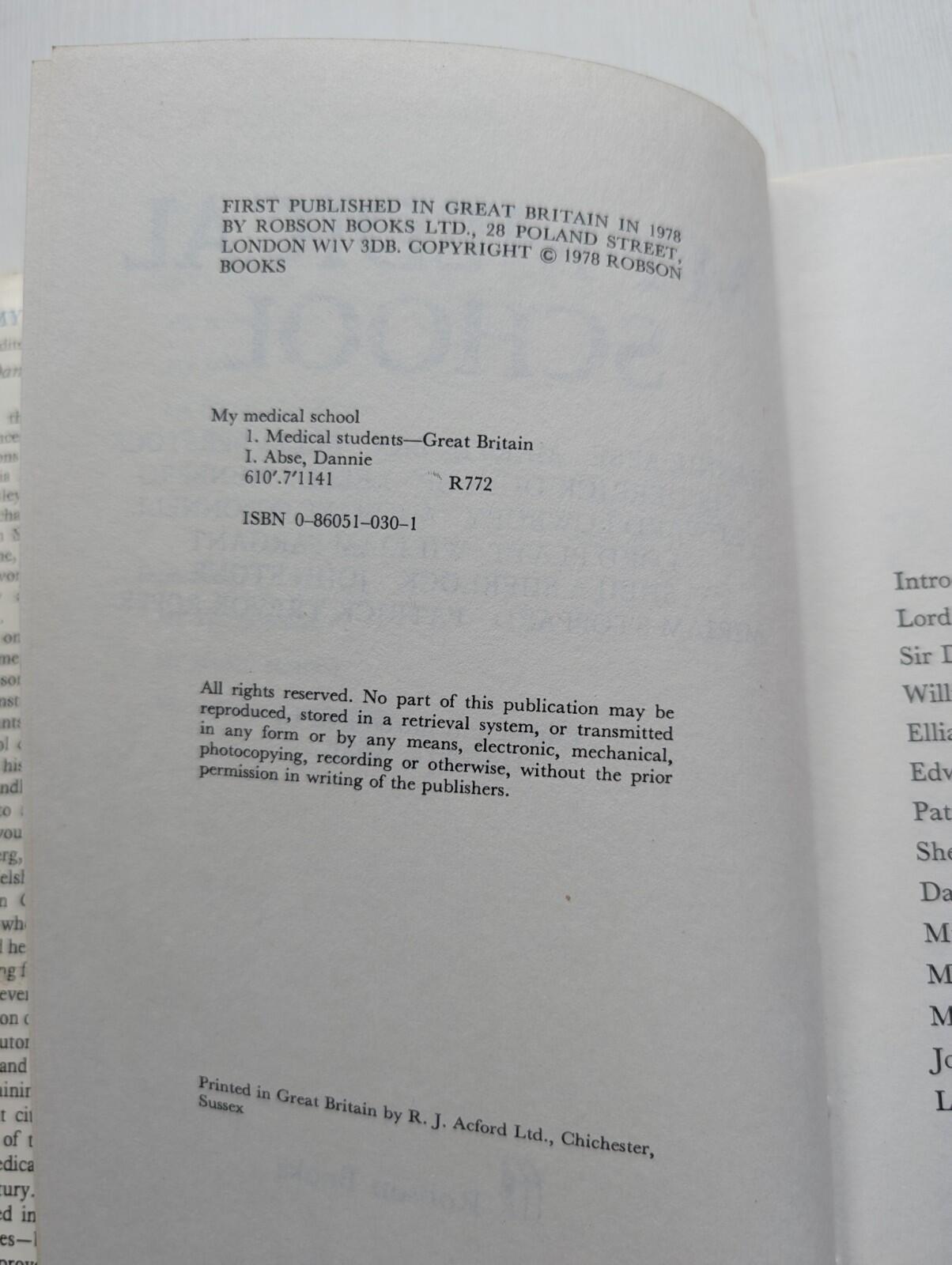 My Medical School - 1978 - Robson Books