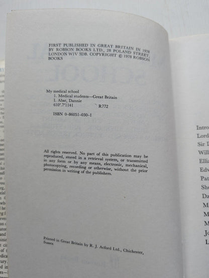 My Medical School - 1978 - Robson Books