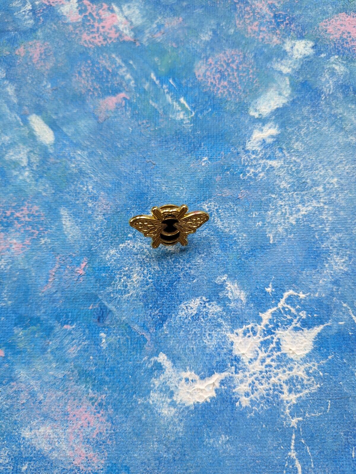 Gold/Black Bumblebee Enamel Pin Badge