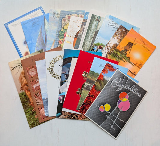 Mixed Vintage/Modern Greeting Card Bundle - x20 Cards For Scrapbook/Crafts #1