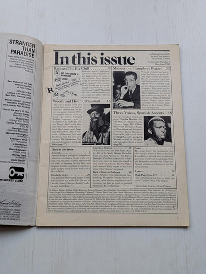 Film Comment Vol. 22 No. 3 June 1986 - Humphrey Bogart/Elizabeth Taylor + More
