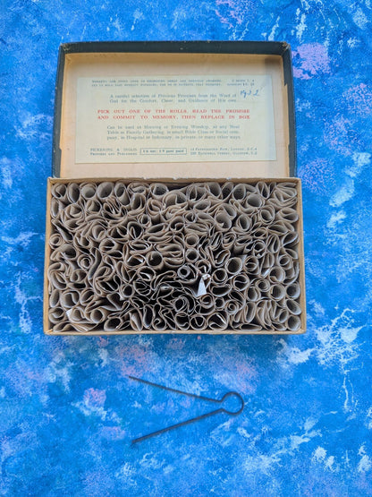 Golden Grain Promise Box - Miniature Paper Scrolls with Bible Verse - 1932