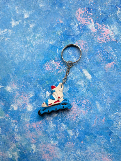Vintage Retro/80's Style Plastic Rollerskate Keyring/Keychain