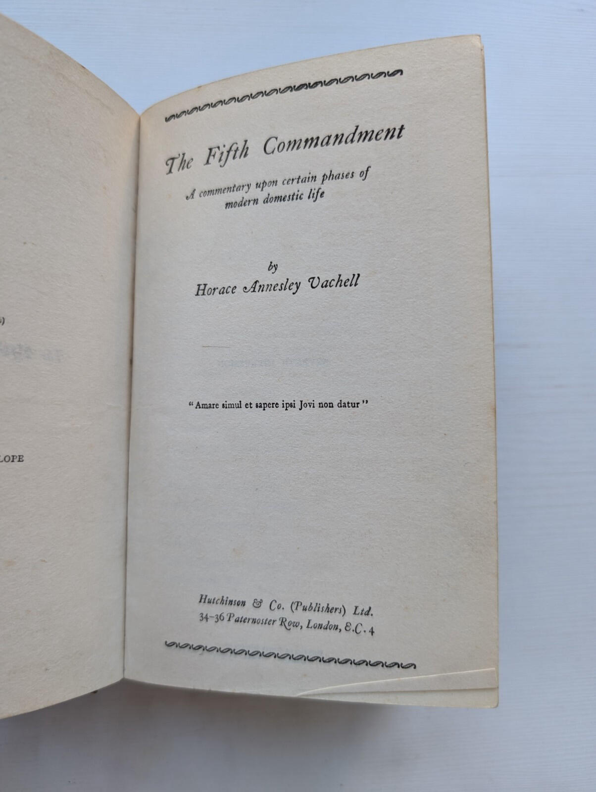 The Fifth Commandment by Horace Annesley Vachell - Hutchinson & Co Ltd