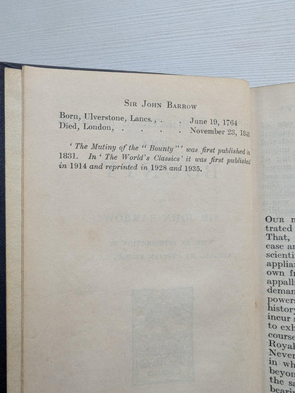 The Mutiny & Piratical Seizure of H.M.S Bounty by Sir John Barrow - 1935