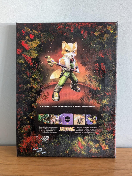 Starfox Adventures Advert Canvas Wall Art, Handcrafted