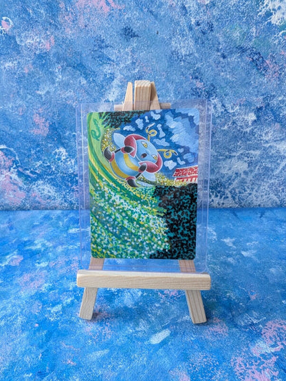 Hand-Painted Volbeat 17/160 XY Primal Clash Pokemon Card and Display Easel
