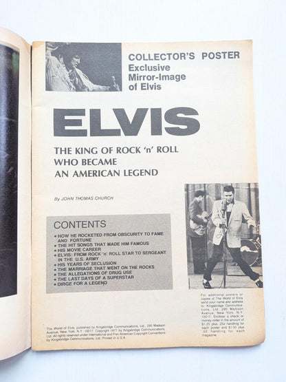 The World of Elvis Special Memorial Issue - 1977 - Includes Pull-Out Poster