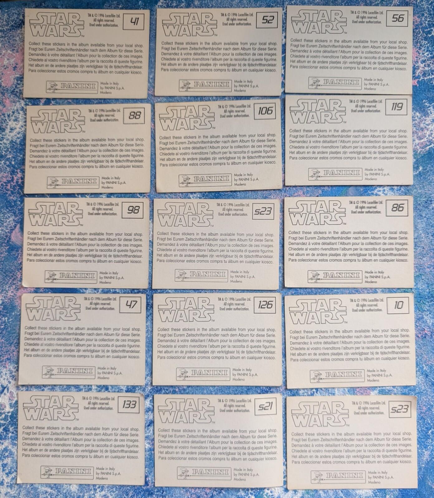 Star Wars Panini Sticker Bundle - x21 Stickers - 1996