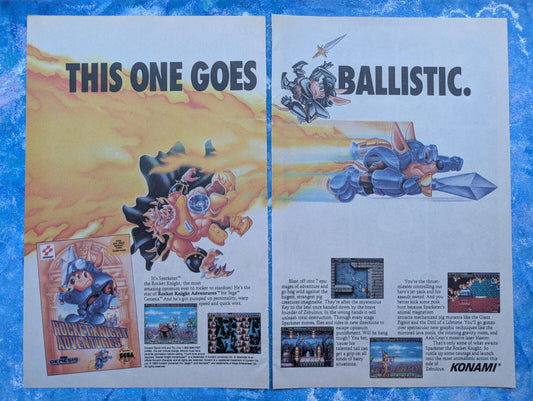 Rocket Knight Adventures Sega Genesis 1993 Konami 2 Page Advert - See Details
