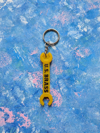 Vintage U.S. Brass Spanner/Wrench Plastic Keyring/Keychain