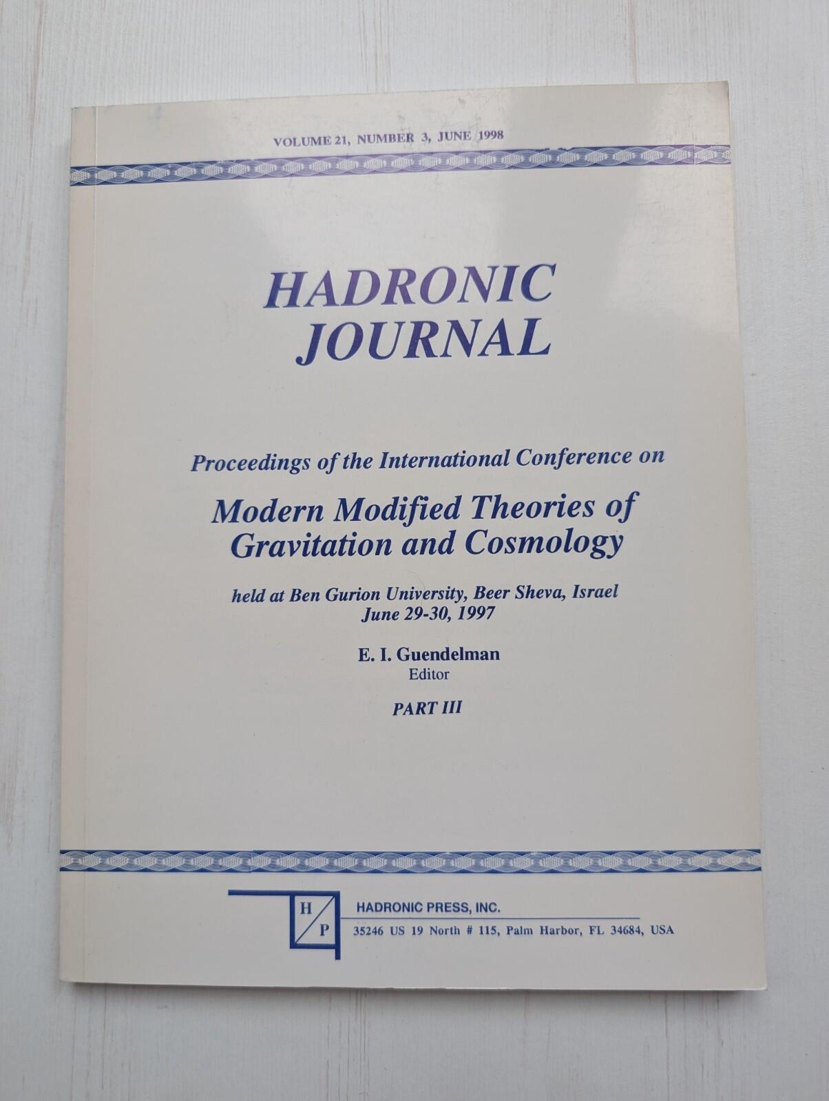 Hadronic Journal Vol. 21 No. 3 - June 1998 - Hadronic Press Inc.