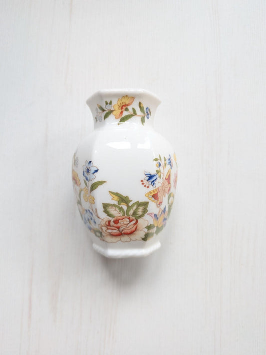 Vintage Aynsley Cottage Garden Small Vase - Fine Bone China, Floral Pattern