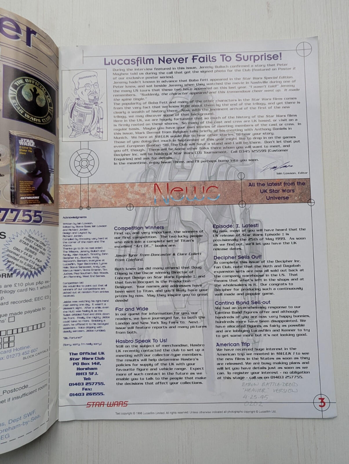Star Wars Universe No. 3 - 1997 - Includes Return of The Jedi Poster