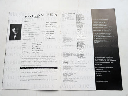 Poison Pen Royal Exchange Theatre Company Programme Manchester - May 1994