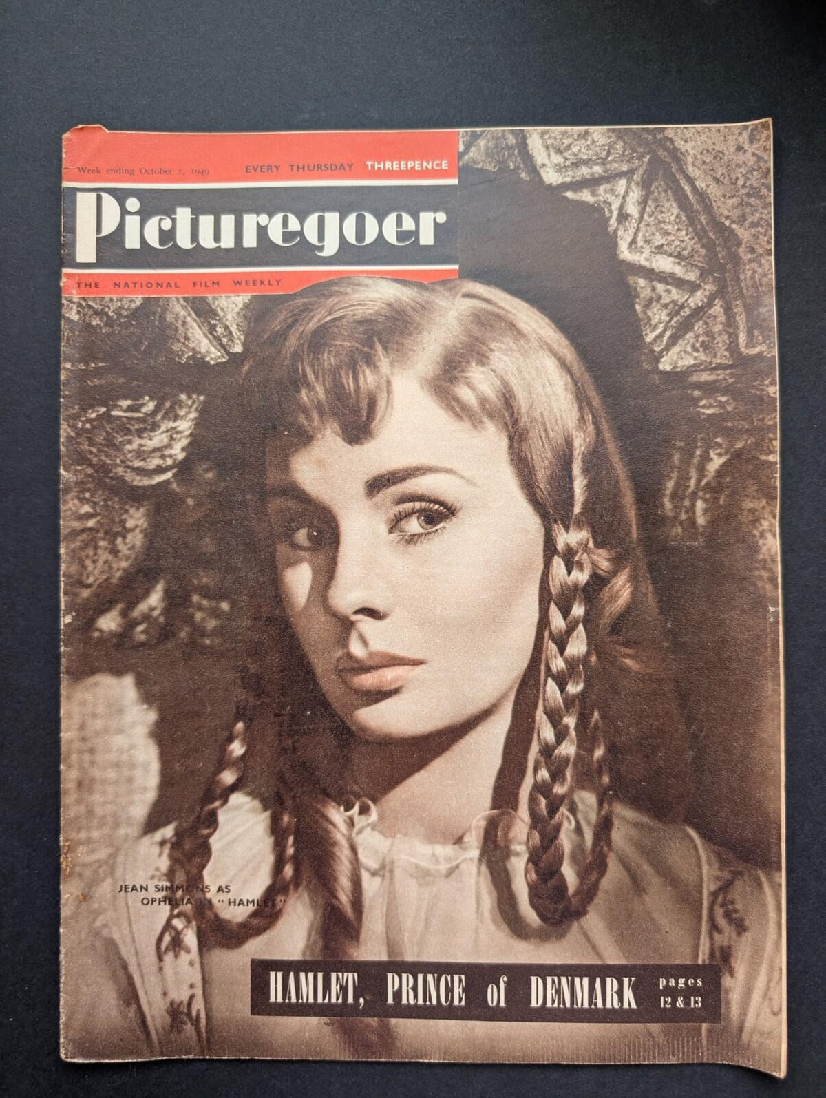 Picturegoer: The National Film Weekly October 1, 1949 Jean Simmons Ophelia Cover